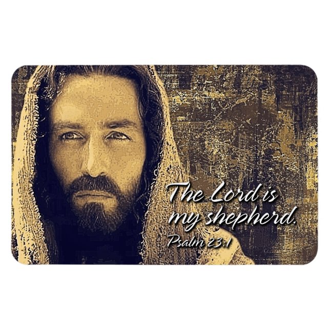 The Lord is my shepherd Psalm 23:1 Premium Magnet (Horizontal)