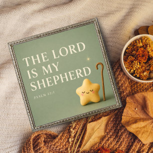 The Lord Is My Shepherd Psalm 23:1 Sage Green Poster