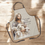 The Lord is My Shepherd Psalm 23 Apron<br><div class="desc">Psalm 23 is known as the “Psalm of Faith” and is a favorite passage of scripture beloved by many. This bible themed apron depicts the Good Shepherd - Jesus holding his sheep. This Psalm has been a comfort for the faithful throughout their lives. It makes a wonderful gift for anyone...</div>