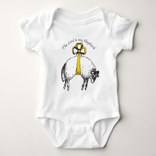 The LORD is my shepherd Psalm 23 Baby Bodysuit (Front)