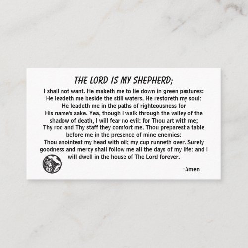 The Lord Is My Shepherd PSALM 23 Business Card