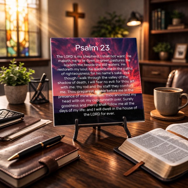 The Lord Is My Shepherd Psalm 23 Ceramic Tile (Creator Uploaded)