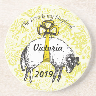 The LORD is my shepherd Psalm 23 Coaster
