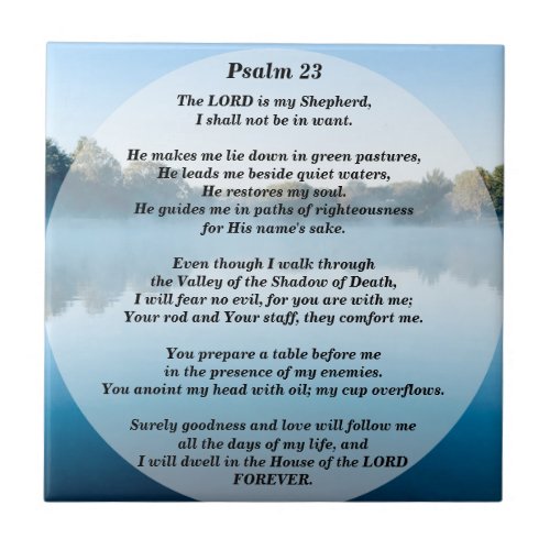 The Lord is my Shepherd Psalm 23 Decorative Ceramic Tile