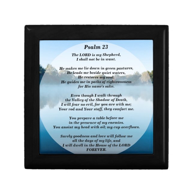The Lord is My Shepherd Psalm 23 Decorative Gift Box (Front)