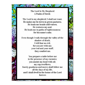 The Lord Is My Shepherd | Psalm 23 Elegant Design Poster