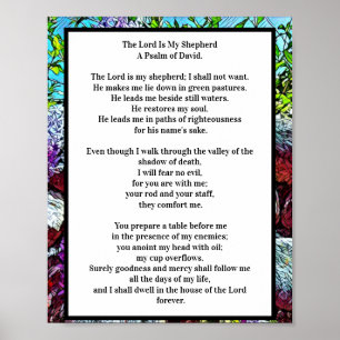 The Lord Is My Shepherd Psalm 23 Elegant Design Poster
