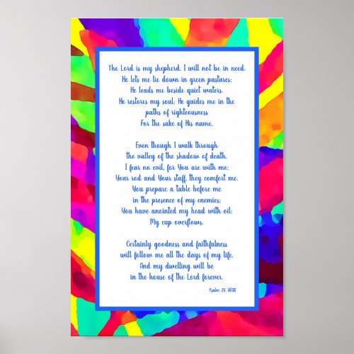 The Lord Is My Shepherd Psalm 23 Encouragement Poster