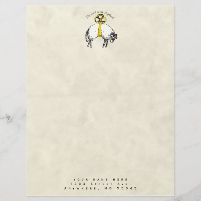 The LORD is my shepherd Psalm 23 Letterhead (Front)