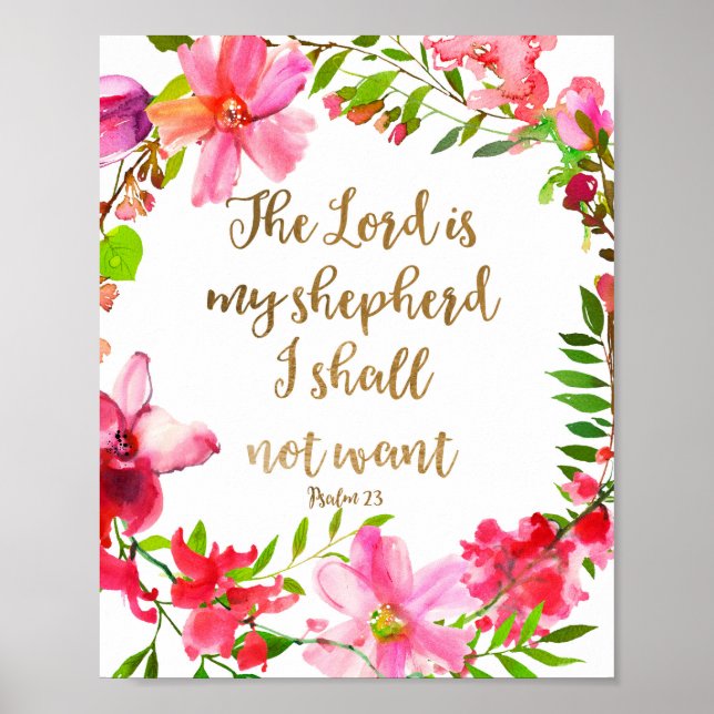 The Lord Is My Shepherd Psalm 23 Poster (Front)
