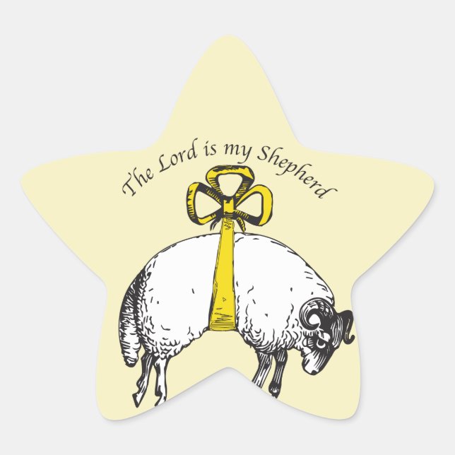 The LORD is my shepherd Psalm 23 Star Sticker (Front)