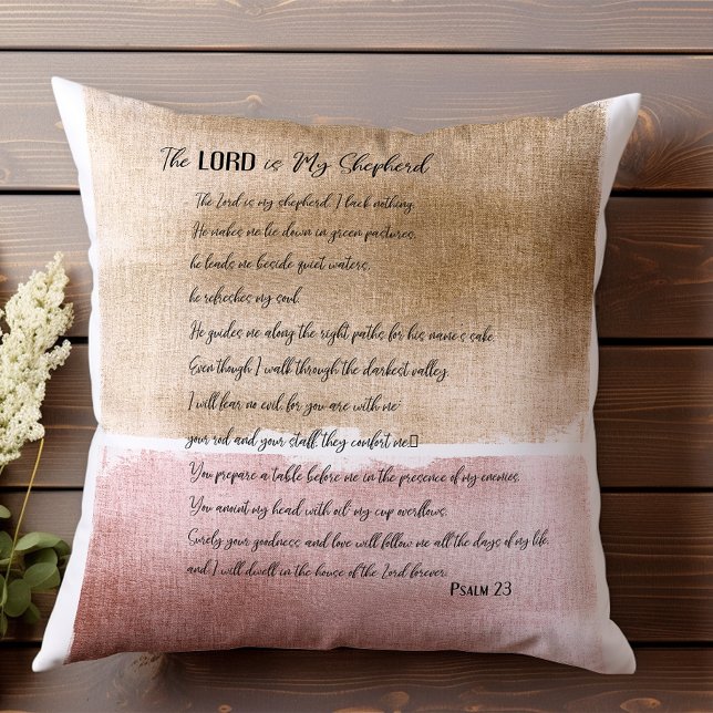 The Lord is my Shepherd Psalm 23 Throw Pillow (Creator Uploaded)