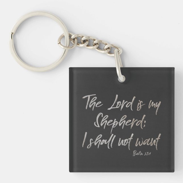 The Lord is my Shepherd Psalm Bible Verse Keychain (Front)