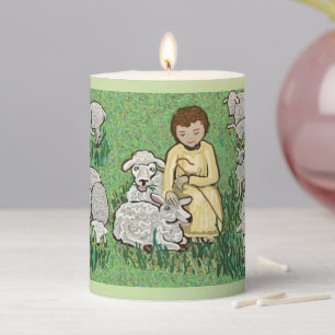 The Lord is my shepherd psalm Pillar Candle