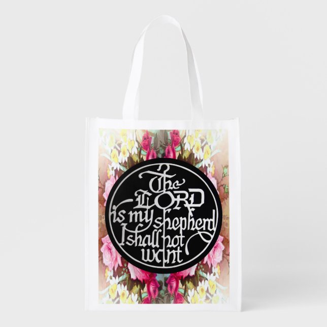 The LORD is my Shepherd....   Reusable Grocery Bag (Front)