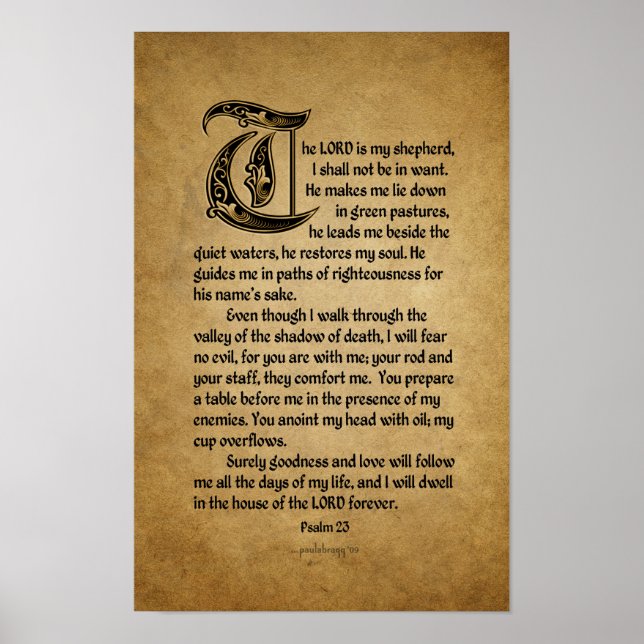 The Lord is My Shepherd (Scripture: Psalm 23) Poster (Front)