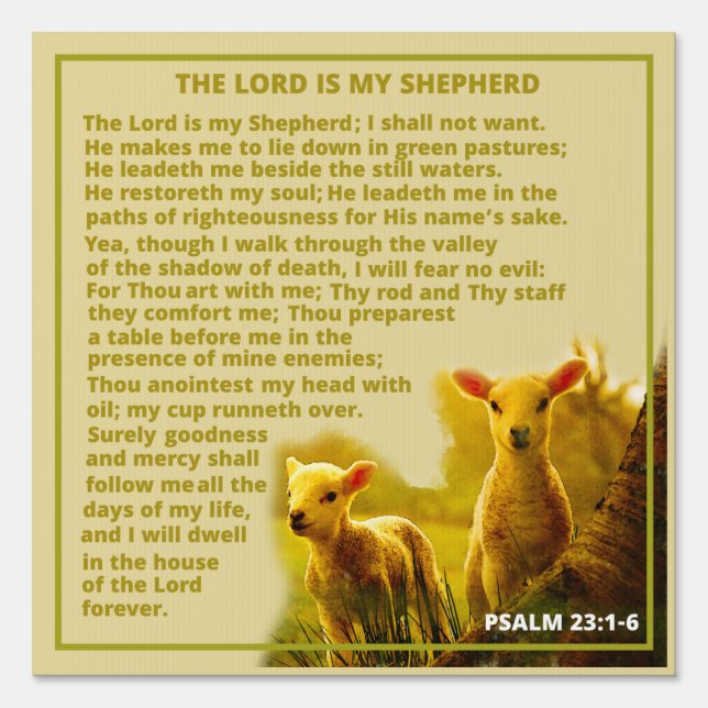 The Lord is my Shepherd  Sign (Front)