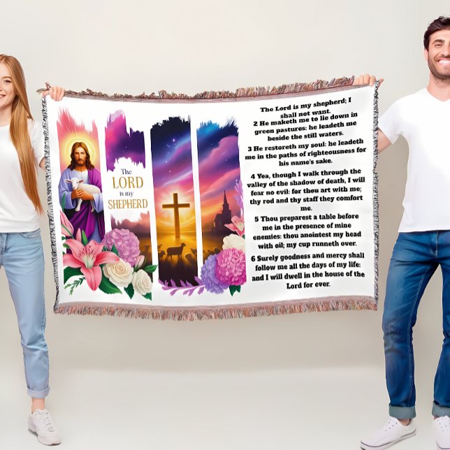 The Lord Is My Shepherd Throw Blanket (Creator Uploaded)