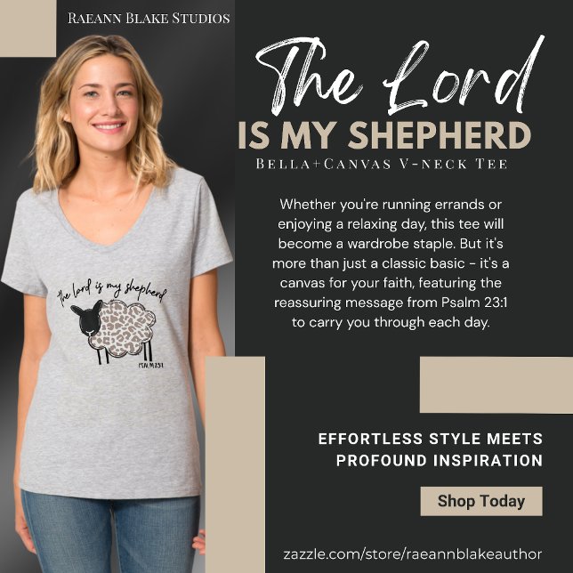"The Lord is My Shepherd" V-neck T-Shirt (Creator Uploaded)