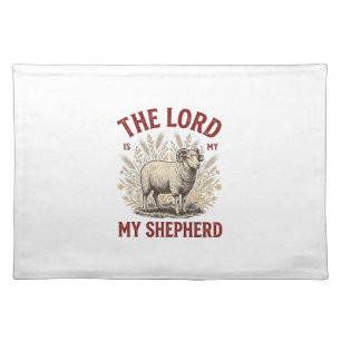 The Lord Is My Shepherd Vintage Sheep Shirt Design Cloth Placemat