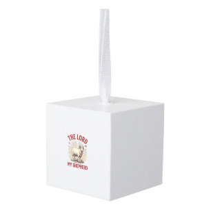 The Lord Is My Shepherd Vintage Sheep Shirt Design Cube Ornament