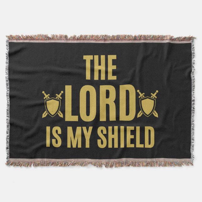 The Lord Is My Shield Quote Throw Blanket (Front)