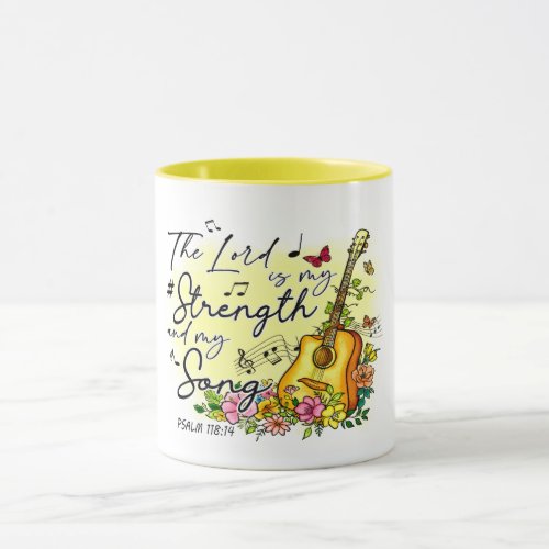THE LORD IS MY STRENGTH AND MY SONG GUITAR  MUG