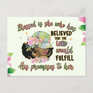 The lord is my strength and my song, melanin sista holiday postcard