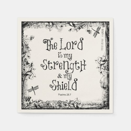The Lord is my Strength Bible Verse Napkins