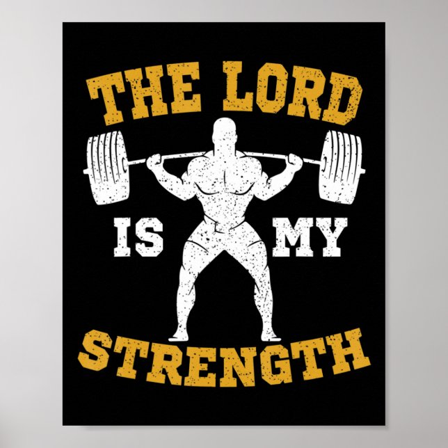 The Lord is my Strength Christian Gym Jesus Workou Poster (Front)