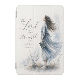 The Lord Is My Strength Psalm 28:7 Watercolor iPad Mini Cover