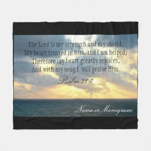 The Lord is My Strength Psalm Christian Bible Fleece Blanket