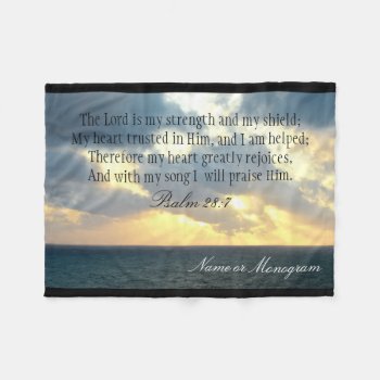 The Lord Is My Strength Psalm Christian Bible Fleece Blanket by TonySullivanMinistry at Zazzle