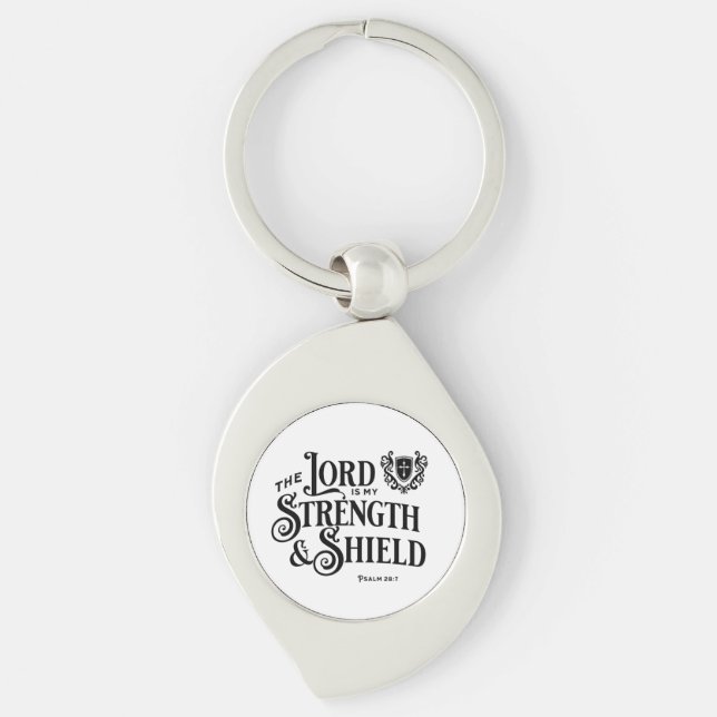 The Lord is My Strength Scripture Keychain (Front)