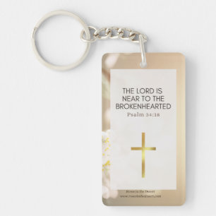The Lord is Near the Broken Hearted Keychain