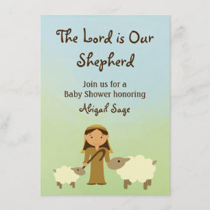 The Lord is Our Shepherd Sheep Baby Shower Invite