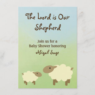 The Lord is Our Shepherd Sheep Baby Shower Invite