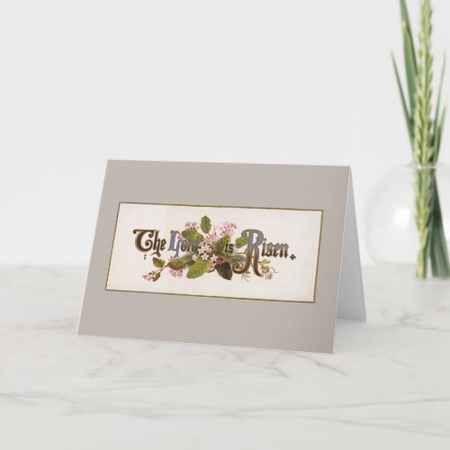 The Lord is Risen Vintage Bible Typography Card