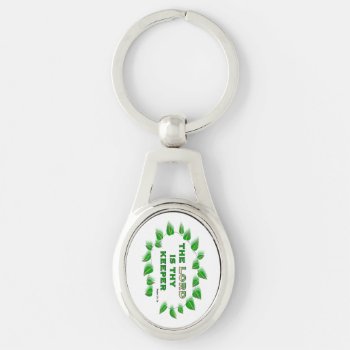 "the Lord Is Thy Keeper" Bible Verse W. Green Text Keychain by EL_ARTS at Zazzle