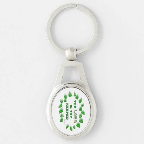 The LORD is thy Keeper Bible verse w green text Keychain