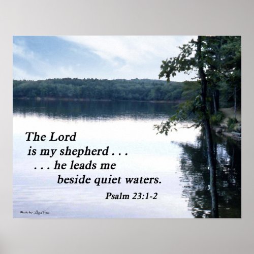 The Lord leads by quiet waters Christian theme Poster
