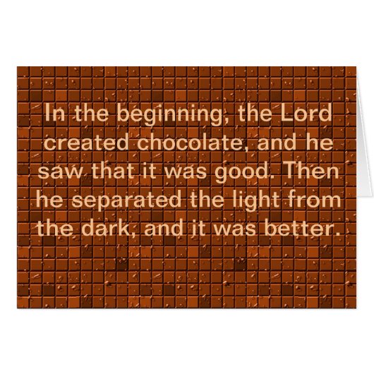 The Lord Made Chocolate Cards (Front Horizontal)
