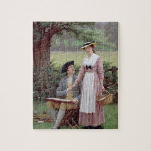 The Lord of Burleigh, Tennyson, 1919 (oil on canva Jigsaw Puzzle