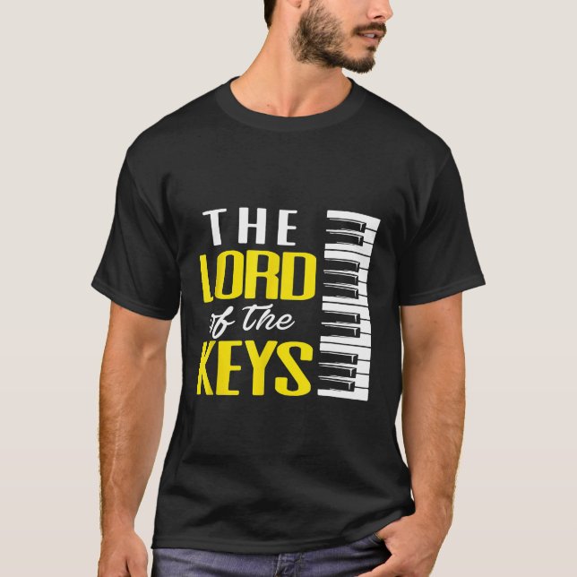 The Lord Of The Keys Funny Piano T-Shirt (Front)