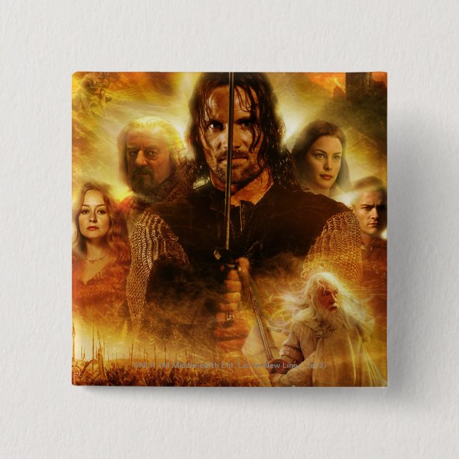 THE LORD OF THE RINGS: ROTK Aragorn Movie Poster Button (Front)