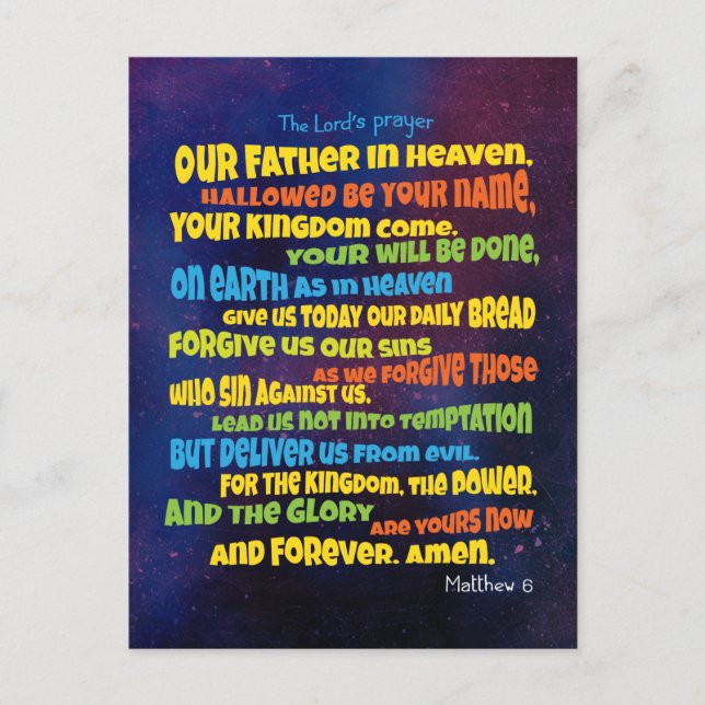 The Lord’s prayer - A Father  Postcard (Front)