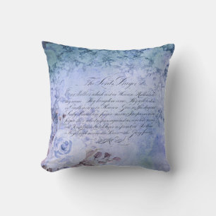 The Lord’s Prayer - Vintage Blue Throw Pillow