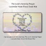 The Lord’s Serenity Prayer Lavender Heart Floral  Desk Mat<br><div class="desc">Bring peace and reflection to your workspace with The Lord’s Serenity Prayer Lavender Heart Floral Desk Mat. A heart of soft lavender blossoms encircles the timeless Serenity Prayer against a gentle sunrise field. Designed to inspire calm and courage throughout your day, this mat pairs beautifully with the matching gel mouse...</div>