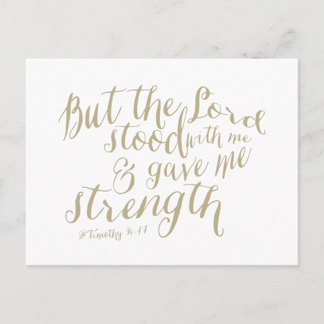 The Lord Stood With Me Postcard (2 Timothy 4:17) (Front)