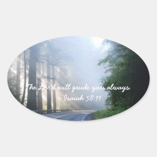 The Lord will guide you always Oval Sticker